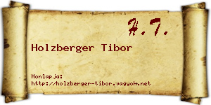 Holzberger Tibor névjegykártya